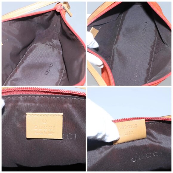 GUCCI Accessory Pouch Suede Orange 039 1103 Auth - Picture 15 of 16